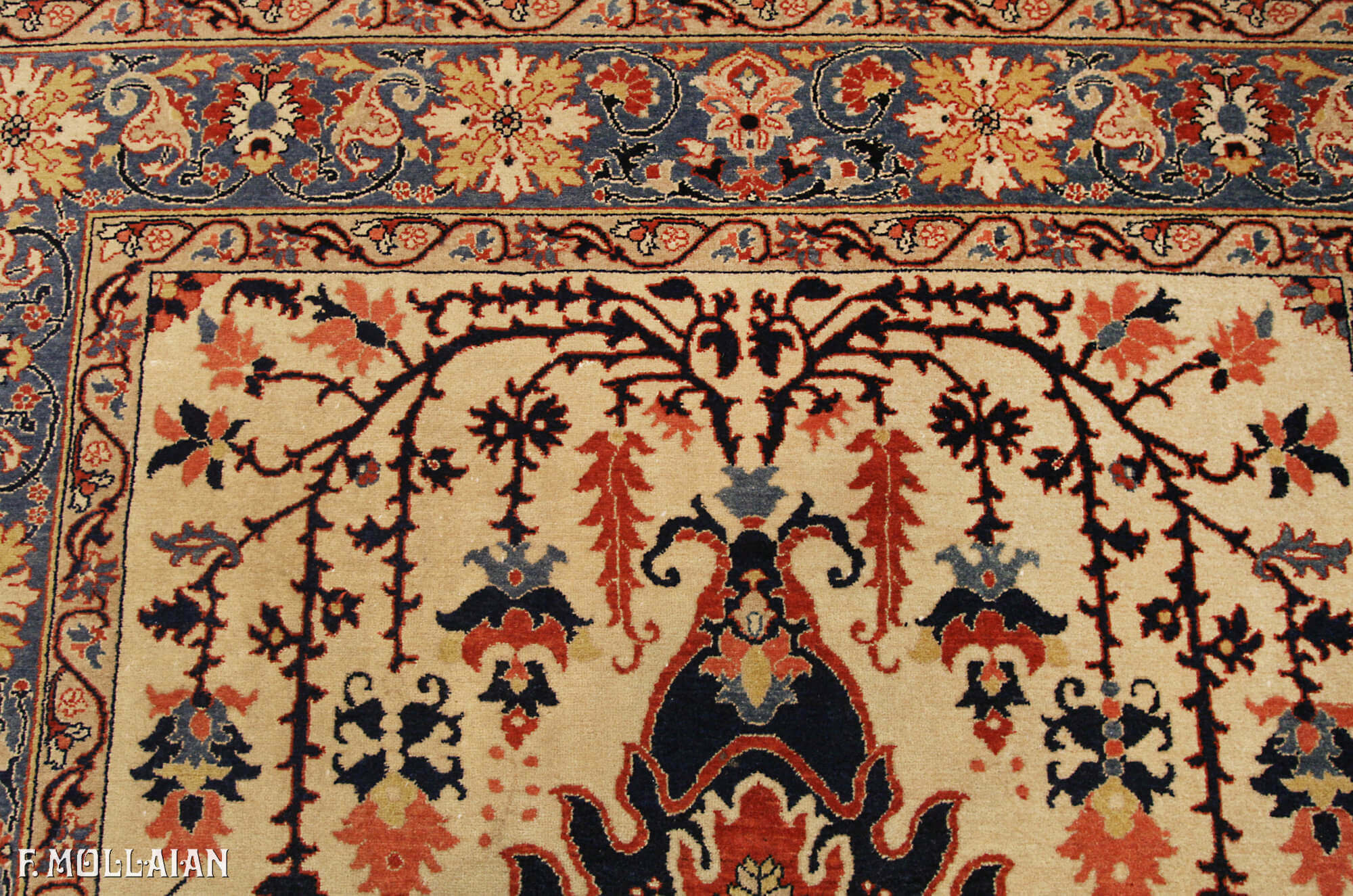 Tapis Persan Semi-Antique Kashan Dabir n°:21966182